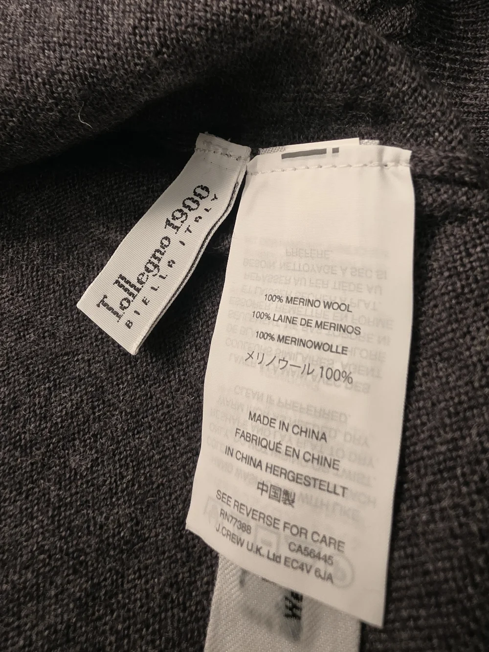 J. Crew Classic V-Neck Merino Sweater in Gray